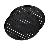 Yardenfun 2 Piezas Bandeja para Pizza al con de Resistente Altas Temperaturas Superficie Antiadherente para Hornear Pizzas y Galletas Caseras