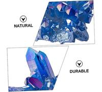 Yardenfun 2 Piezas de cristal azul cristales interior grupo Escritorio cuarzo decoración pecera decoraciones de oficina mineral de cristal natural Piedras decorativas