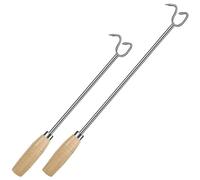 Yardenfun 2 Piezas Gancho Carnicero Voltearlo Gancho De Aleta De Comida Volteando Ganchos Aleta De Comida Barbacoa Ganchos De Tocino Tornero Aleta De Carne Acero Inoxidable Acoplador Parilla