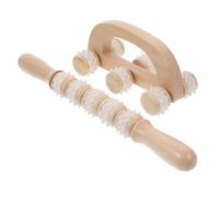 Yardenfun 2 Piezas Herramienta de Masaje Rodillos Herramientas de Masaje de Madera Guasha Uso Casa para Relajación