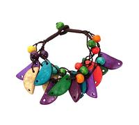 Yardenfun 2 Piezas Pulsera de cuentas Rosario talón Caparazón adorno pulseras bohemias pulsera de mujer brazalete diario cadena de muñeca con cuentas cascara de