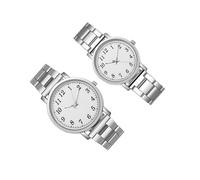 Yardenfun 2 Piezas Relojes Aleación Modernos Plata Pulsera Resistente Diseño Ligero y Cómodo para Uso Diario y Actividades Variadas