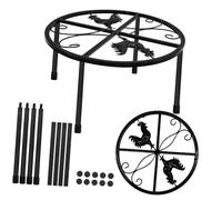 Yardenfun 2 Piezas Soporte Metálico para Comedero y Bebedero de Gallinas Estructura Redonda Desmontable Resistente y Estable para Accesorios de Gallinero