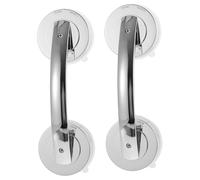 Yardenfun 2 piezas Tirador Puerta Baño con Ventosa Soporte Plástico Portátil para Vidrio y Ducha Agarre Auxiliar Antideslizante para Mayores y Cuidado Personal