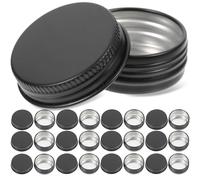 Yardenfun 24 Piezas Botes Metálicos Redondos de Aluminio para Velas Cajas Pequeñas Recargables para Cosméticos y Especias Contenedores Portátiles Duraderos para Manualidades y Almacenamiento