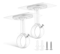 Yardenfun 2piezas Soporte Barra Cortina sin Taladrar Autoadhesivo Montaje Techo Protección Pared Fácil Instalación Decoración Hogar