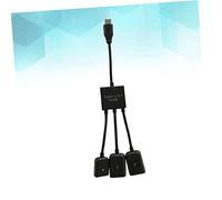 Yardenfun 3 Cable De Carga Múltiple Concentrador Conector Cables Ethernet Adaptador Ethernet USB Cable Cargador USB b De Ángulo Recto Cable Extensor USB Convertidor De Concentrador USB Black