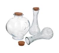 Yardenfun 3 Piezas Frascos de Vidrio Pequeños con Tapones de Corcho Botellas Decorativas Forma de Corazón para Ceremonia de Arena Recuerdos de Boda y Fiesta Tarros Miniatura para Unificar y