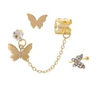 Yardenfun 3 Piezas Pendientes para Mujer Conjunto Aretes Cuff y Studs Joyería y Chic Accesorios sin Perforación para Ocasiones Especiales