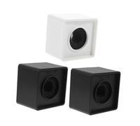Yardenfun 3 Piezas Soporte de Micrófono ABS Cuadrado 3 Piezas (2 Negro 1 Blanco) Estación de Logotipo para Entrevistas y Conferencias Cubo Portátil 7X5 CM para Reporteros y Estudio