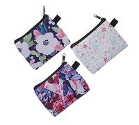 Yardenfun 3piezas Monedero Portátil para Mujer Organizador De y Tarjetas Bolsa De Almacenamiento Diseño Floral para Claves y Accesorios