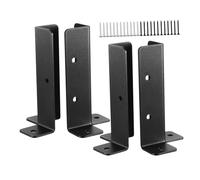 Yardenfun 4 Juegos Soporte Base Poste Metálico Resistente para Pérgola Valla y Buzón Kit Unidades para Anclaje Estable y Duradero
