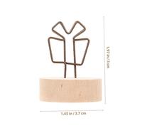 Yardenfun 4 Piezas Clip para Fotos con Base de Madera Redonda Soporte para Tarjetas y Notas Portanúmeros de Mesa para Bodas de Decorativas y Funcionales
