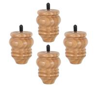 Yardenfun 4 Piezas Patas de Muebles de Madera Maciza Forma de Calabaza de Patas Torneadas para Sofá Silla Mesa y Reposapiés Reemplazo Resistente para Interiores Clásicos y Modernos
