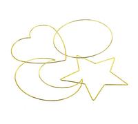Yardenfun 4piezas Aros De Metal Para Atrapasueños Formas De Luna Estrella y Corazón Material Resistente Para Manualidades y Decoración