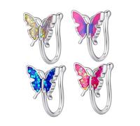 Yardenfun 4piezas Goteo De Aceite Pinzas Nasales Aros Falsos Nasales Joyería para Mujeres y Chicas