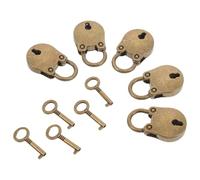 Yardenfun 5 Candados Vintage Pequeños de Metal con Llave para Diario, Joyero y Maleta, Mini Candado Decorativo Retro Tamaño 24x39x8 Mm, Cerradura de Diario con Llave para Viaje