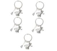 Yardenfun 5 Llaveros Para Limpiador Grandes De Metal Para Señora De La Limpieza Cubo Escoba Guante Colgante Llavero Decorativo.