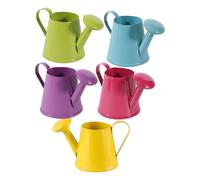 Yardenfun 5 Regaderas Miniatura de Metal para Regadera Pequeña de Interior Set de 5 Colores Verde Azul Morado Rosa Amarillo para Riego y Decoración de Plantas