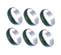 Yardenfun 6 piezas Anillos de Humor para Anillos de Disfraz que Cambian de Color Accesorios Duraderos para Fiestas de Cumpleaños y Navidad Herramienta para Conectar Emociones entre Padres