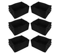 Yardenfun 6 Piezas Bolsa de Cultivo Cuadrada Negra Pequeña Bolsas de Crecimiento para Plantas y Verduras Transpirable con Drenaje Reutilizable para Huertos y Balcones