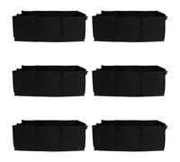 Yardenfun 6 Piezas Bolsa de Plantación Cuadrada Negra Grande Unidades Bolsa de Cultivo No Tejida para Plantas y Verduras Transpirable para Jardín y Huerto para Papas y Flores