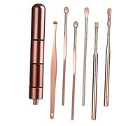 Yardenfun 6 piezas Kit de Limpieza de Oídos Portátil Cucharas Espirales y Caja de Almacenamiento Herramientas para Quitar Cera de Oído Accesorios de Limpieza para Familia Diseño y la