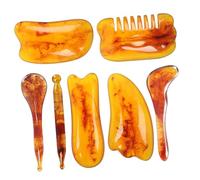 Yardenfun 7 piezas Masaje Tablero Gua Sha Natural Herramienta Facial y Corporal para Acupuntura y Cuidado Piel Kit de Masaje Completo para Rostro y Cuerpo