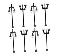 Yardenfun 8 Piezas Modelo Mini Farolas de Calle para Decoración de Escritorio y Macetas Lámparas de Calle Miniatura de Plástico Accesorios para Micro Paisajes y Maquetas Estilos Aleatorios