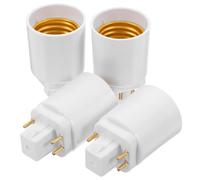 Yardenfun Adaptador de Portalámparas de 4 Pines Corto a Base E27 Convertidor de Base de Lámpara 4 Unidades Compatible con Bombillas LED para Dormitorio y Baño Diseño Compacto y Seguro