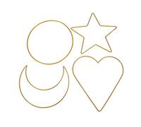 Yardenfun Anillos De Hierro Para Atrapasueños Diy 20cm Formas De Luna Corazón y Estrella Brillantes