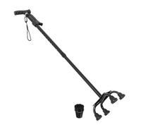 Yardenfun Bastón para Personas Mayores Portátil de Aleación de Aluminio Ajustable con Mango Antideslizante y Base de Doble Soporte Bastón Plegable Ligero para Movilidad y Paseo Seguro