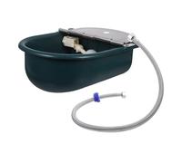 Yardenfun Bebedero Automático para Ganado Plástico Color Verde Oscuro con Tubo Trenzado de Acero Inoxidable 80 CM Abrevadero para Caballos Cabras Ovejas y Perros Establos y Pastos