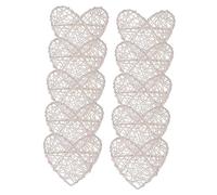 Yardenfun Bolas de Ratán Forma de Corazón 10 Piezas Colgante Decorativo para Bodas Fiestas Árbol de Navidad Pared Decoración Colgante Ligera de 16 Cm para Hogar Obsequios