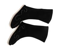 Yardenfun Botas Tradicionales Chinas para Hanfu de Hombre Antideslizantes y Cómodas Calzado de PU Duradero para Artes Marciales y Bailes Folklóricos Negro