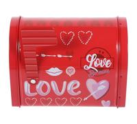 Yardenfun Caja de Hojalata Roja en Forma de Buzón para Regalar Lata para Dulces y Galletas de Festival Pequeña y Portátil Envase Seguro para Almacenamiento de Alimentos Adecuado para