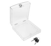 Yardenfun Caja de Seguridad de Acrílico y Metal con Llave para Termostato con Diseño de Montaje en Pared Cubierta Transparente y Orificios para Optimización del Flujo de Aire en Interiores