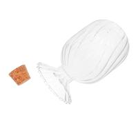 Yardenfun Campana de cerillas de vidrio ahumado: portacerillas invertido, frasco vacío con forma de hélice, caja transparente para exhibir botellas, tapa de corcho para palillos de dientes.