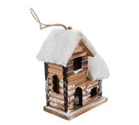 Yardenfun Casa de Madera LED con Nieve Adorno Rústico de Pueblo Invernal con Luz para Colgar Árbol Decoración para Mesa Ventana y Ambiente Navideño