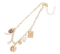 Yardenfun Collar Colgante de Aleación Dorada Motivo Rostro Humano, Cadena de Cuello Femenina para Ocasiones Casuales y Formales, Joyería Decorativa Ligera y Versátil para Mujer