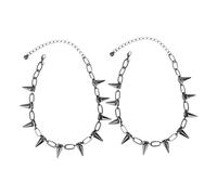 Yardenfun Collar Punk Vintage De 2 Piezas Para Mujer, Gargantilla Urbana De Metal Negro, Accesorio Gótico Ajustable, Estilo Callejero Para Fiesta y Uso Diario