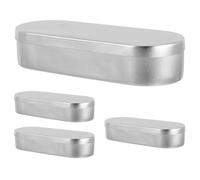 Yardenfun Contenedor de esterilización de 4 piezas - Bandeja de aluminio para instrumentos con tapa - Caja de herramientas esterilizadora para aparatos de muestra de experimentos de laboratorio de 20