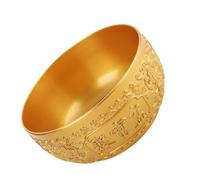Yardenfun Cuenco Decorativo de Latón Dorado para Oficina Escultura de Metal Cuenco de para Entrada o Sala de Adorno de Gran Diseño Elegante y Duradero