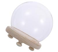 Yardenfun Cúpula de Cristal Redonda 12 CM Base de Madera para Flores Preservadas Tapa Transparente para Micro Paisaje y Decoración Elegante
