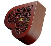 Yardenfun De Musica En Forma De Corazon El Corazón Nombre Víspera Grabado Dar Cuerda a Las Cajas Musicales Cajas Musicales para Mujeres Marrón Acero Inoxidable Color