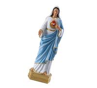 Yardenfun de Resina Decorativo Virgen María con Corazón Inmaculado Adorno Religioso Clásico para Escritorio Regalo para Cumpleaños y