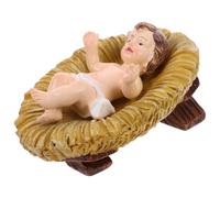 Yardenfun Estatua de Resina Jesús Pequeño para Belén Decoración Navideña Religiosa Interior Hogar Iglesia Artesanía Manual