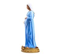 Yardenfun Estatua Virgen María Embarazada Resina Decorativa Catolicismo Adorno para Escritorio Interior con Diseño Realista y Colores Brillantes Regalo para Hogar y Festival