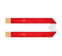 Yardenfun Estola Nupcial Reversible de Doble Cara para Sacerdotes Bordado de Cruz y Borlas Rojo y Blanco Chal Pastoral Bordado de 135 CM para Ceremonia Religiosa y Boda