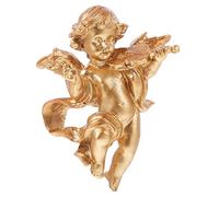 Yardenfun Figura Decorativa de Ángel Europeo de Resina Dorada Escultura Artística para Decoración de Interiores y Pared Adorno Elegante para Hogar y Regalo Festivo